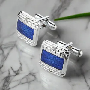 Blue Fossil Cuff-links