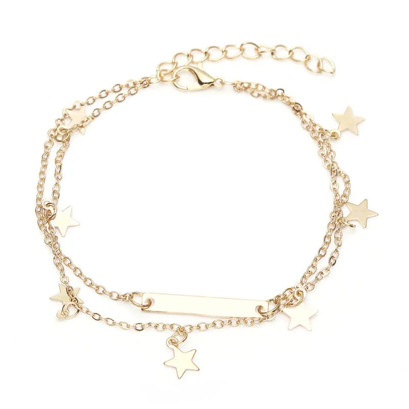 Boho Style Star Anklet  Fashion Multilayer Foot Chain