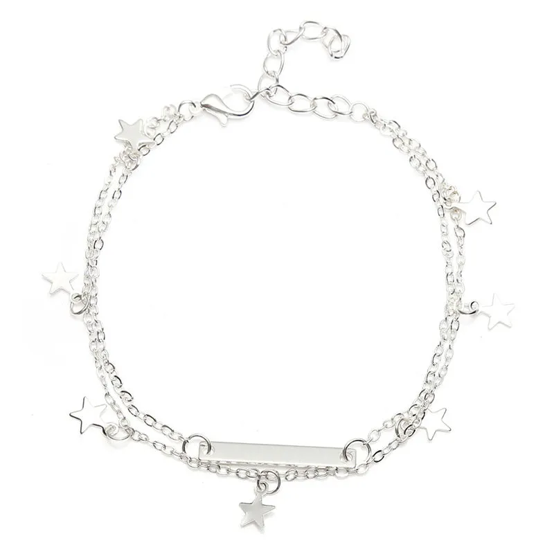 Boho Style Star Anklet  Fashion Multilayer Foot Chain
