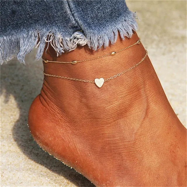 Boho Style Stars Anklet Fashion Multilayer Foot Chain