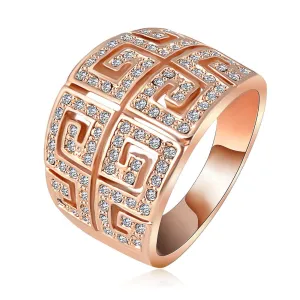 Brand Ring Vintage Retro Letter G Ring Rose Gold Plated SWA Elements Austrian Crystal Ring