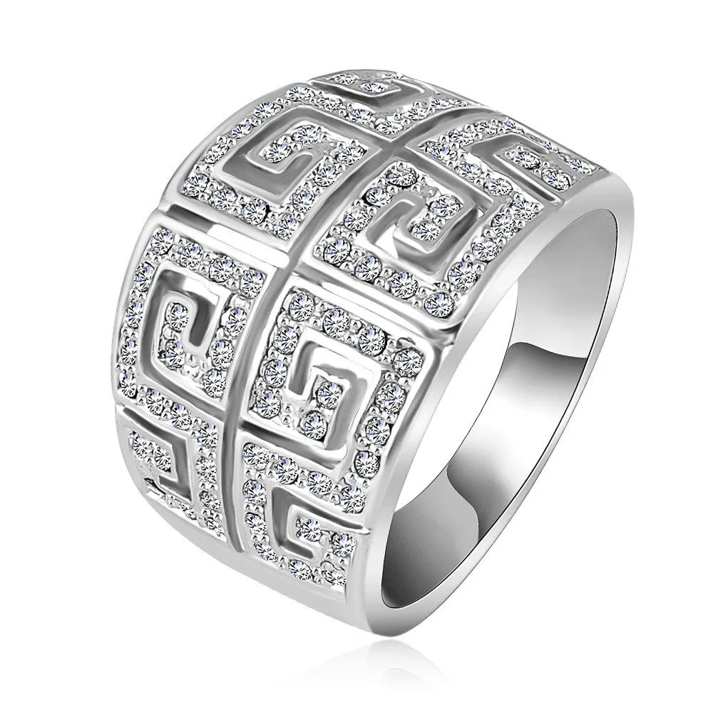 Brand Ring Vintage Retro Letter G Ring Rose Gold Plated SWA Elements Austrian Crystal Ring