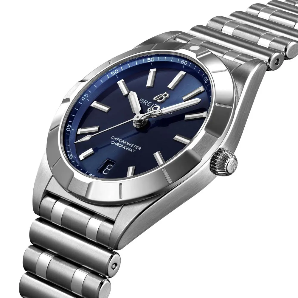 Breitling Chronomat 32mm Blue Dial Ladies Quartz Watch A77310101C1A1