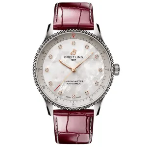 Breitling Navitimer 32mm MOP Dial Quartz Ladies Watch A77320E61A2P2