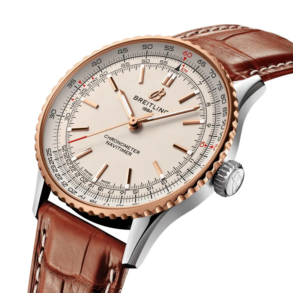 Breitling Navitimer 41mm Cream Dial 18ct Rose Gold and Steel Automatic Gents Watch U17329F41G1P1