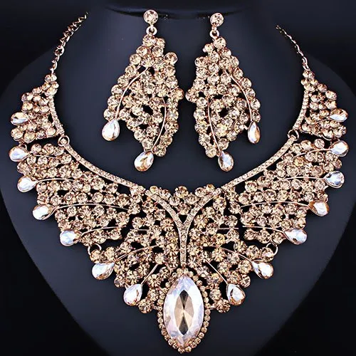 Bridal Jewelry Sets for Women with High Quality Crystal Rhinestones