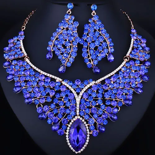 Bridal Jewelry Sets for Women with High Quality Crystal Rhinestones