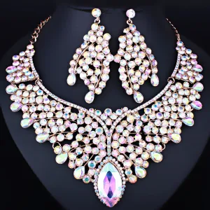 Bridal Jewelry Sets for Women with High Quality Crystal Rhinestones