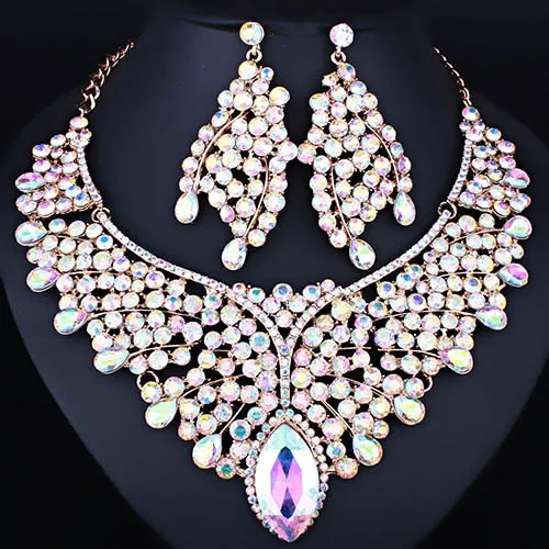 Bridal Jewelry Sets for Women with High Quality Crystal Rhinestones