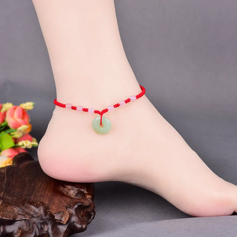 Bring Good Luck Retro Simple Red Rope Anklets