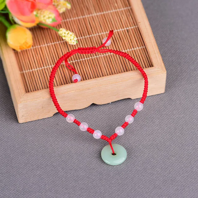 Bring Good Luck Retro Simple Red Rope Anklets