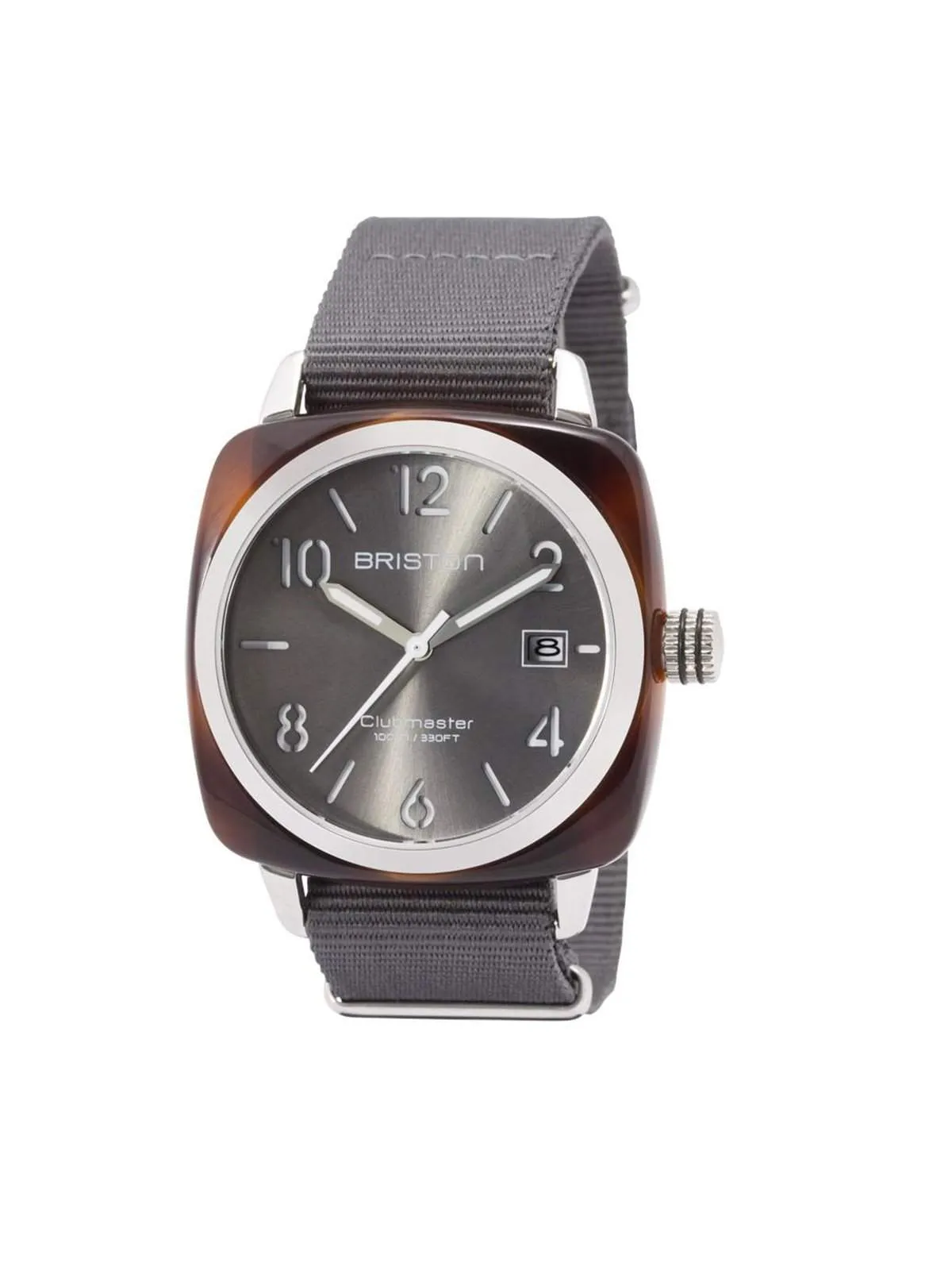 Briston Clubmaster Classic Acetate HMS Tortoise Shell Grey Sunray Dial 40mm