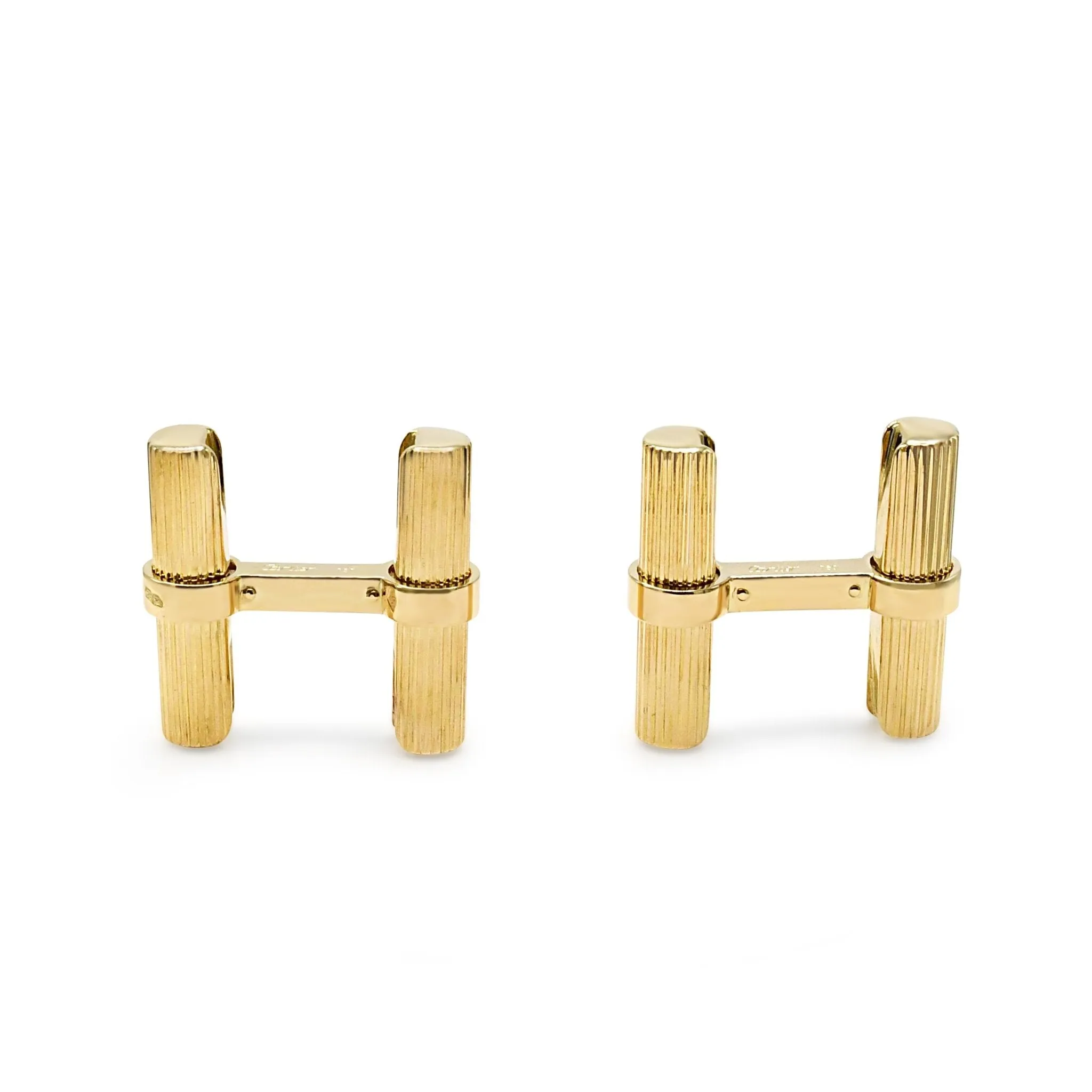 Cartier Barell Cufflinks French Assay Marks 18ct yellow Gold