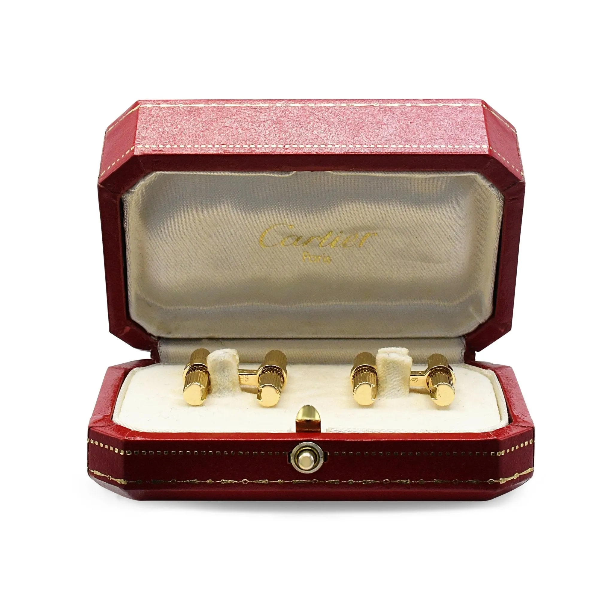 Cartier Barell Cufflinks French Assay Marks 18ct yellow Gold