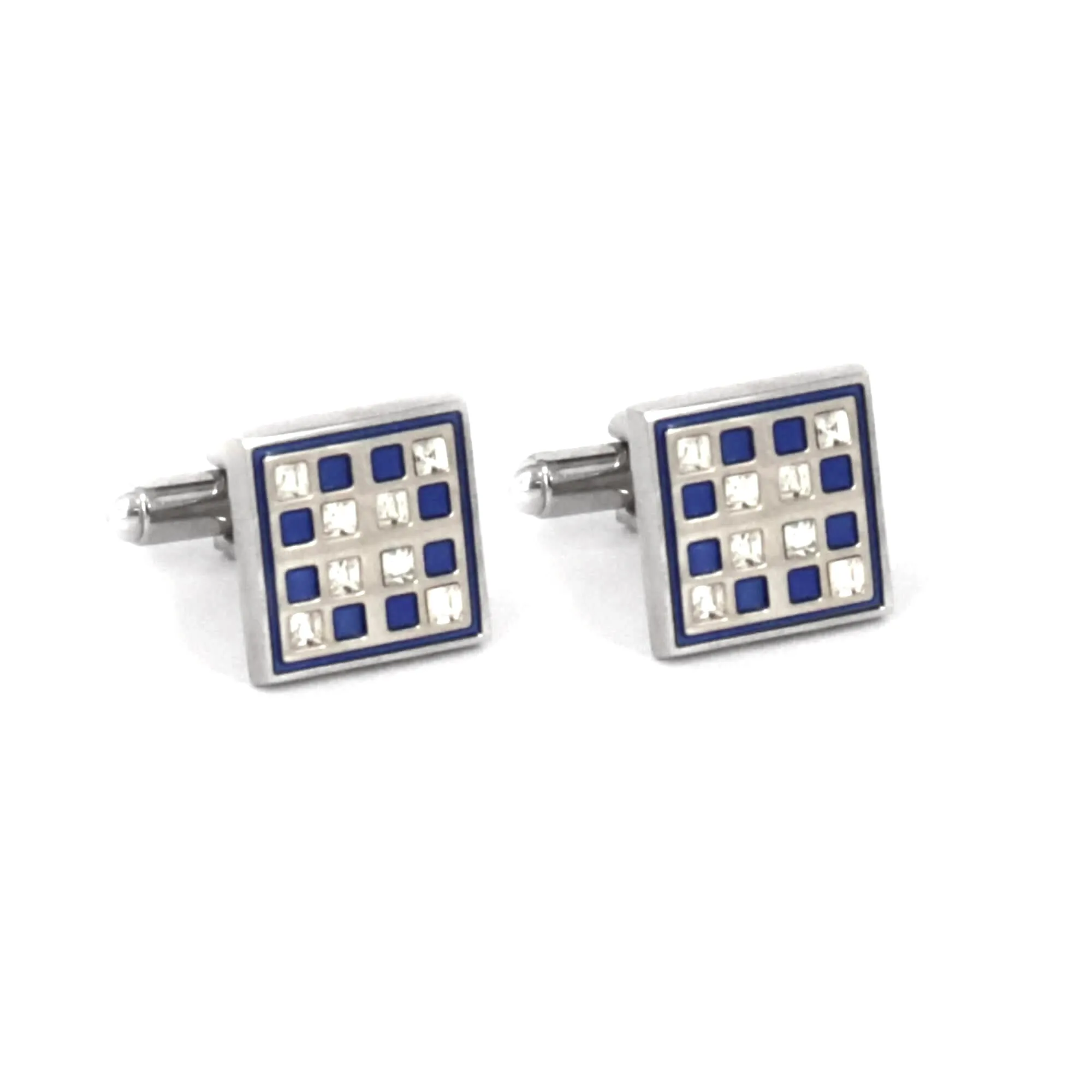 Checkerboard Blue and Black Cufflinks (Online Exclusive)