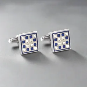 Checkerboard Blue and Black Cufflinks (Online Exclusive)