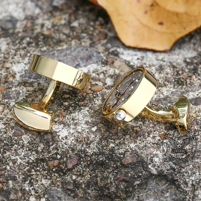 Clockwork Mechanical Watch Brass Cufflinks