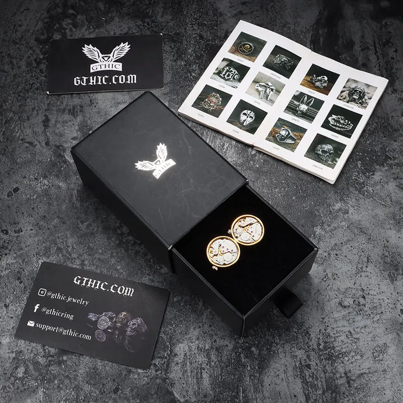 Clockwork Mechanical Watch Brass Cufflinks