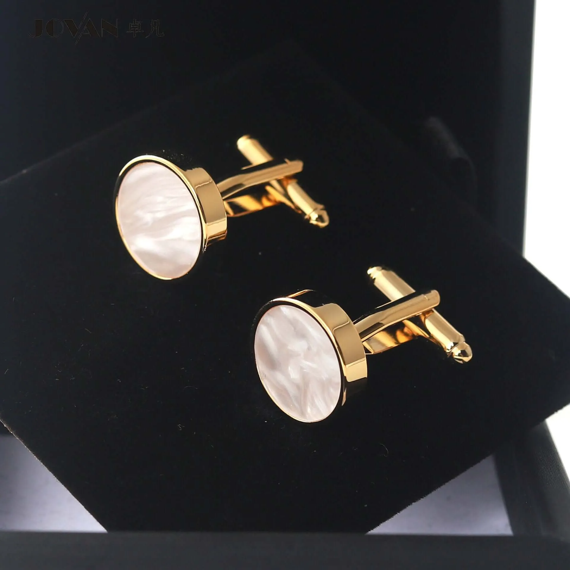 Copper Imitation Mother-of-Pearl Acrylic Cufflinks
