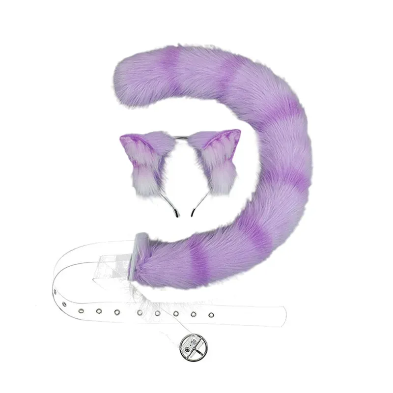 Creative Simulation Animal Cosplay Props Husky Dog Ears Headband Plush Tail Set Hair Accessories for Halloween Christmas