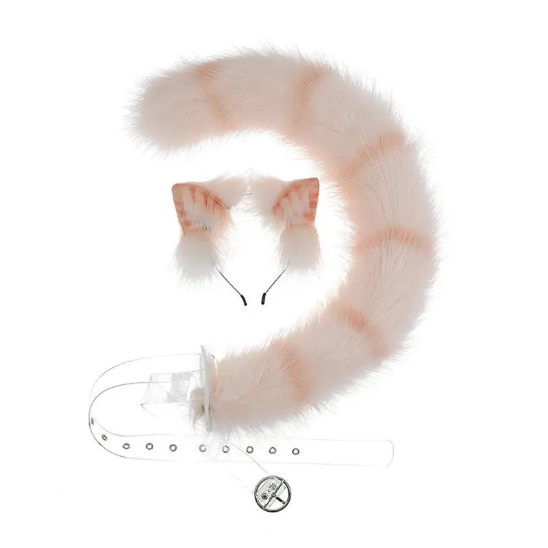 Creative Simulation Animal Cosplay Props Husky Dog Ears Headband Plush Tail Set Hair Accessories for Halloween Christmas