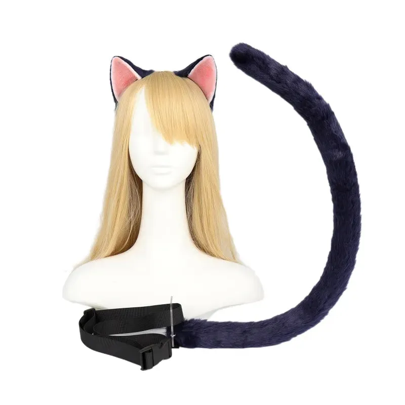 Creative Simulation Animal Cosplay Props Husky Dog Ears Headband Plush Tail Set Hair Accessories for Halloween Christmas