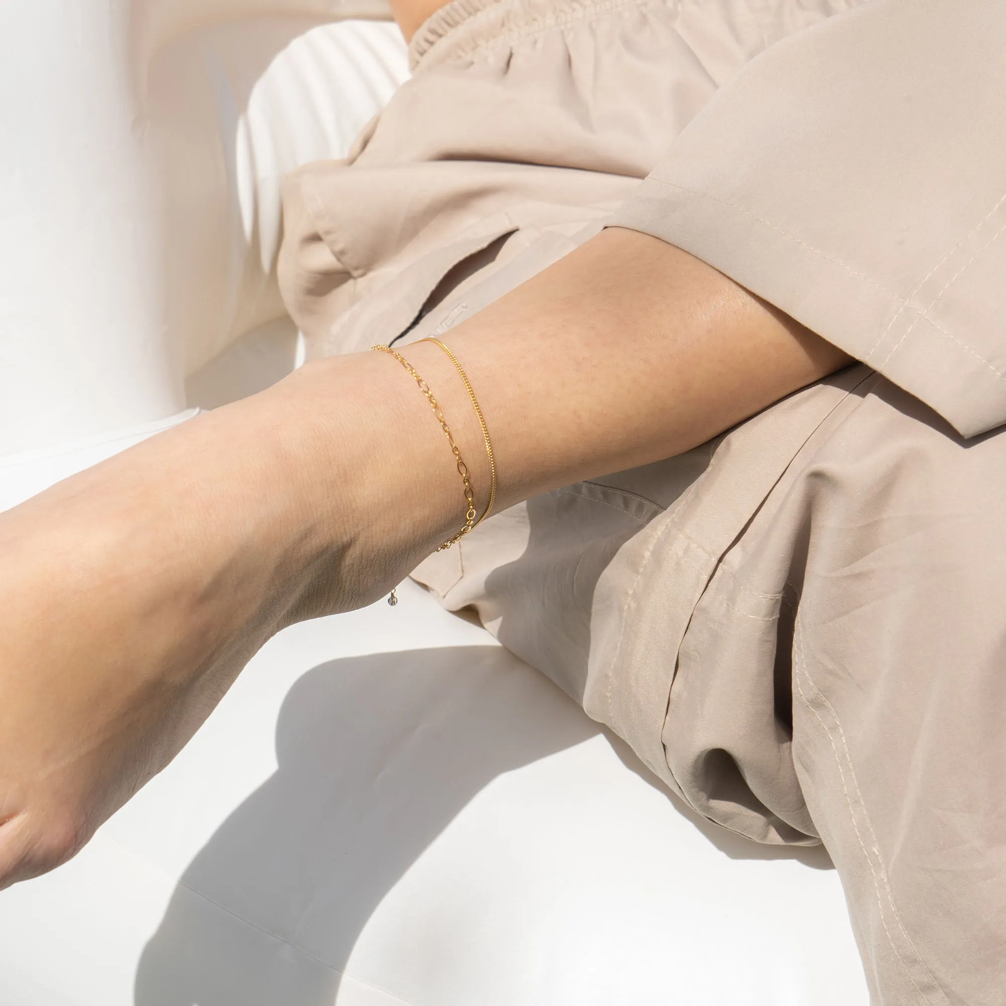 Curb chain anklet gold filled