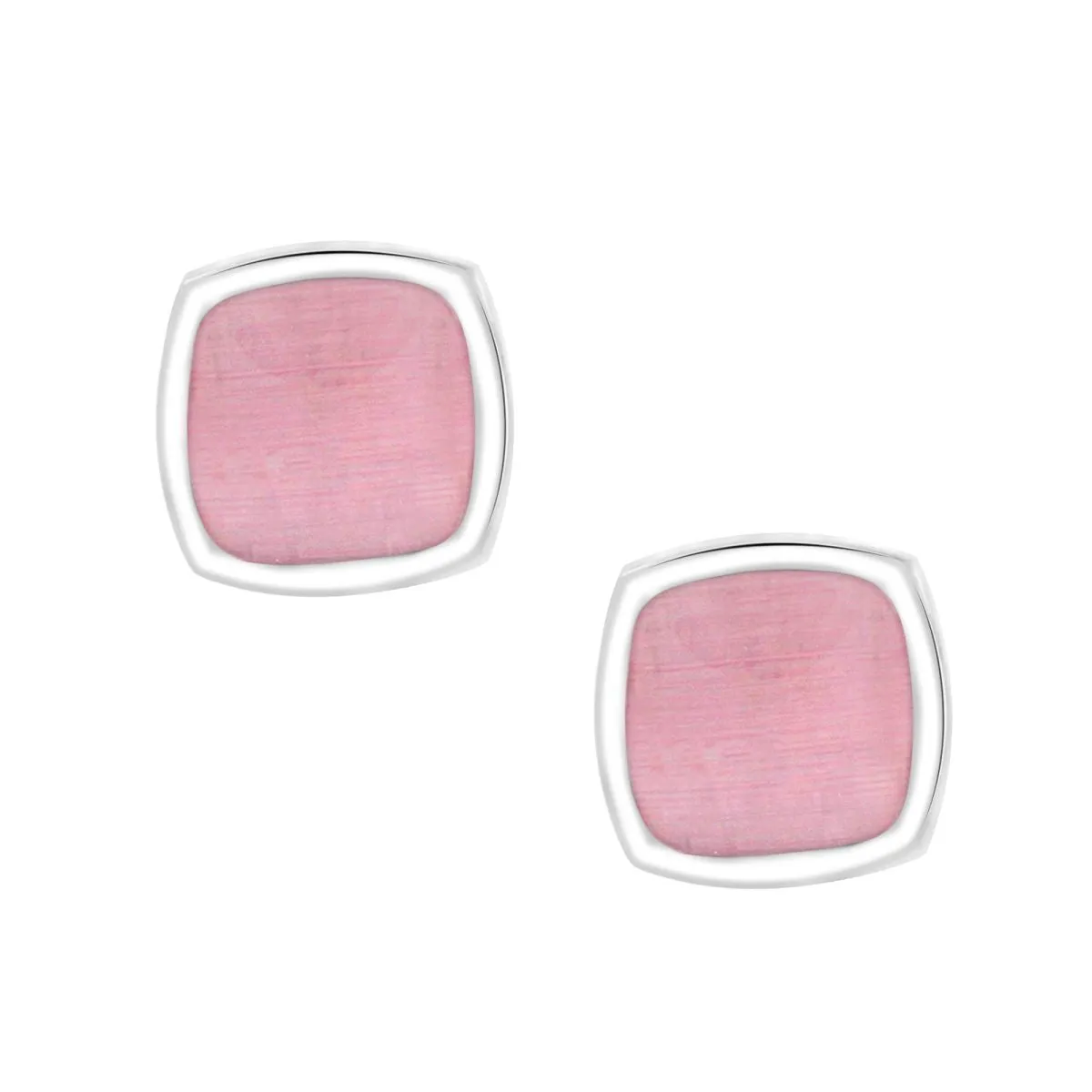 Cushion Pink Crystal Cufflinks In Box