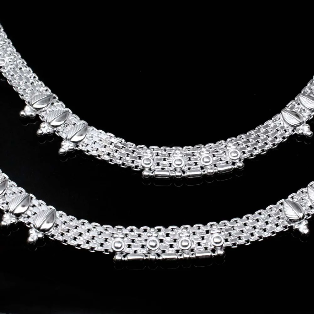 Cute 925 Sterling Silver Anklets Ankle Bracelet Pair 10.2"