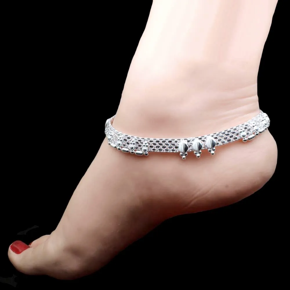 Cute 925 Sterling Silver Anklets Ankle Bracelet Pair 10.2"
