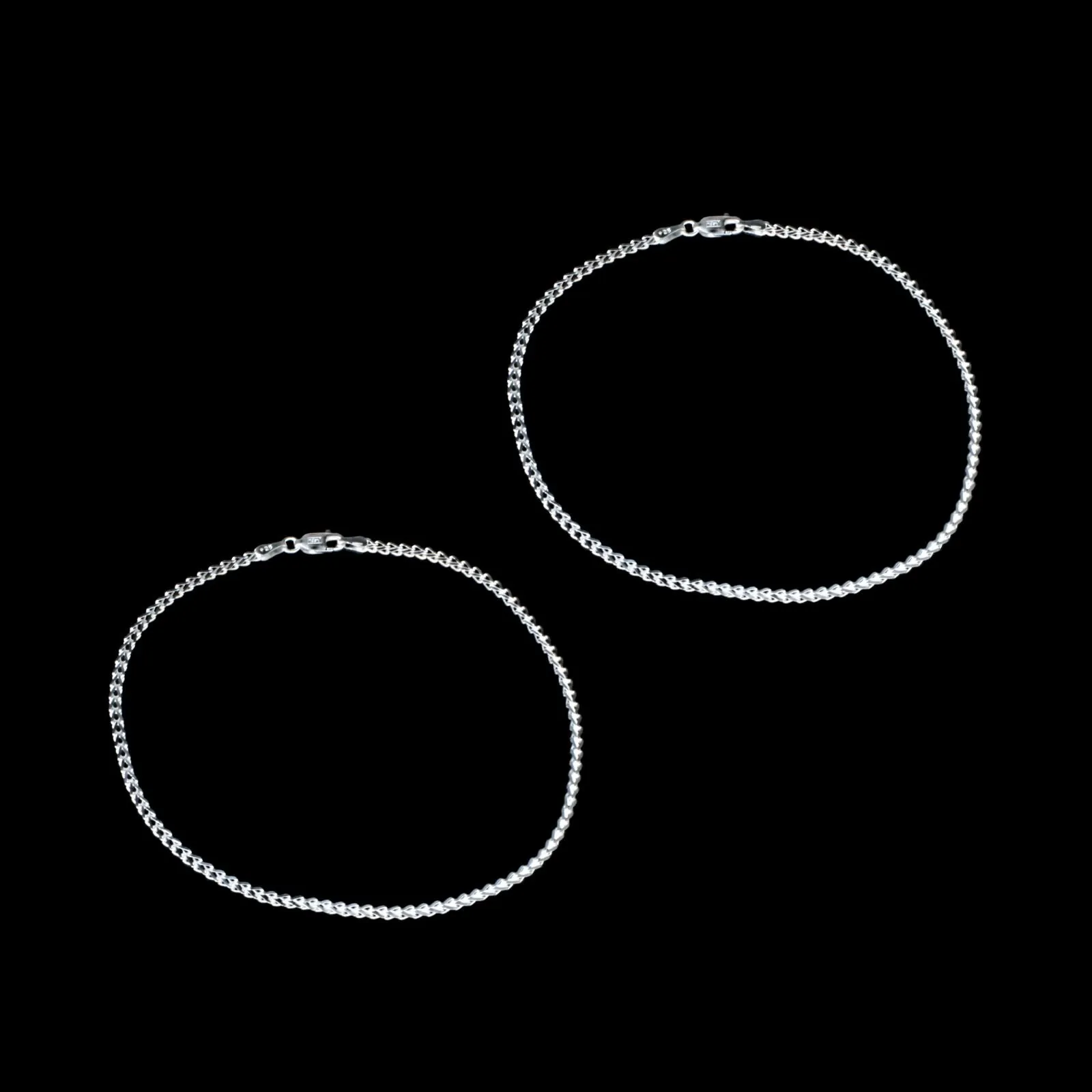 Cute Indian Girl Women Foxtail Real Silver Anklets Ankle Bracelet 10.3"
