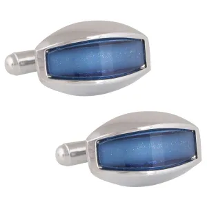 Cylinder Blue Crystal Cufflinks In Box
