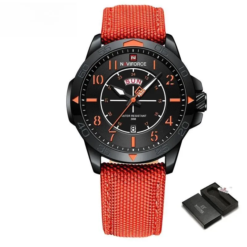 Design Watches For Men Business Sport Nylon Strap Waterproof Luxury Quartz Wristwatches Gift