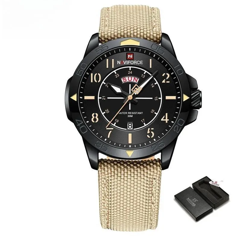 Design Watches For Men Business Sport Nylon Strap Waterproof Luxury Quartz Wristwatches Gift