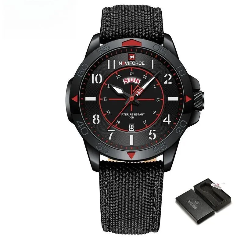 Design Watches For Men Business Sport Nylon Strap Waterproof Luxury Quartz Wristwatches Gift