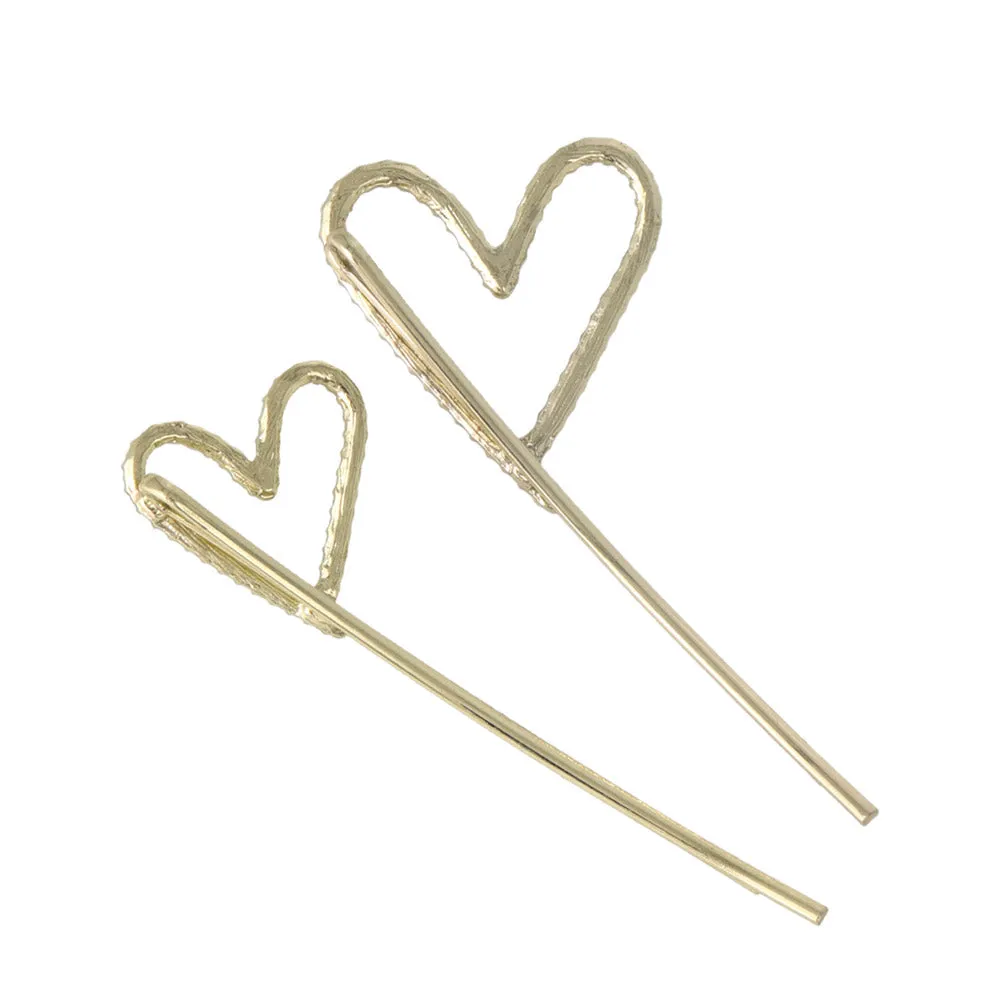 Diamante Heart Hairpin Set