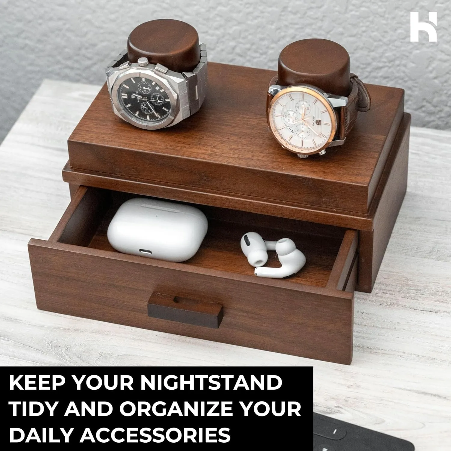 Display Your Favorite Watches With the Weekender Color Walnut Size 2 Watches