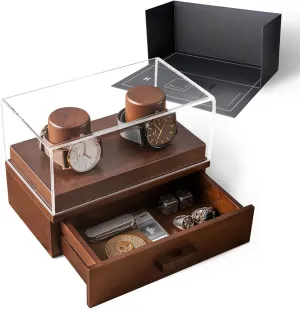Display Your Favorite Watches With the Weekender Color Walnut Size 2 Watches
