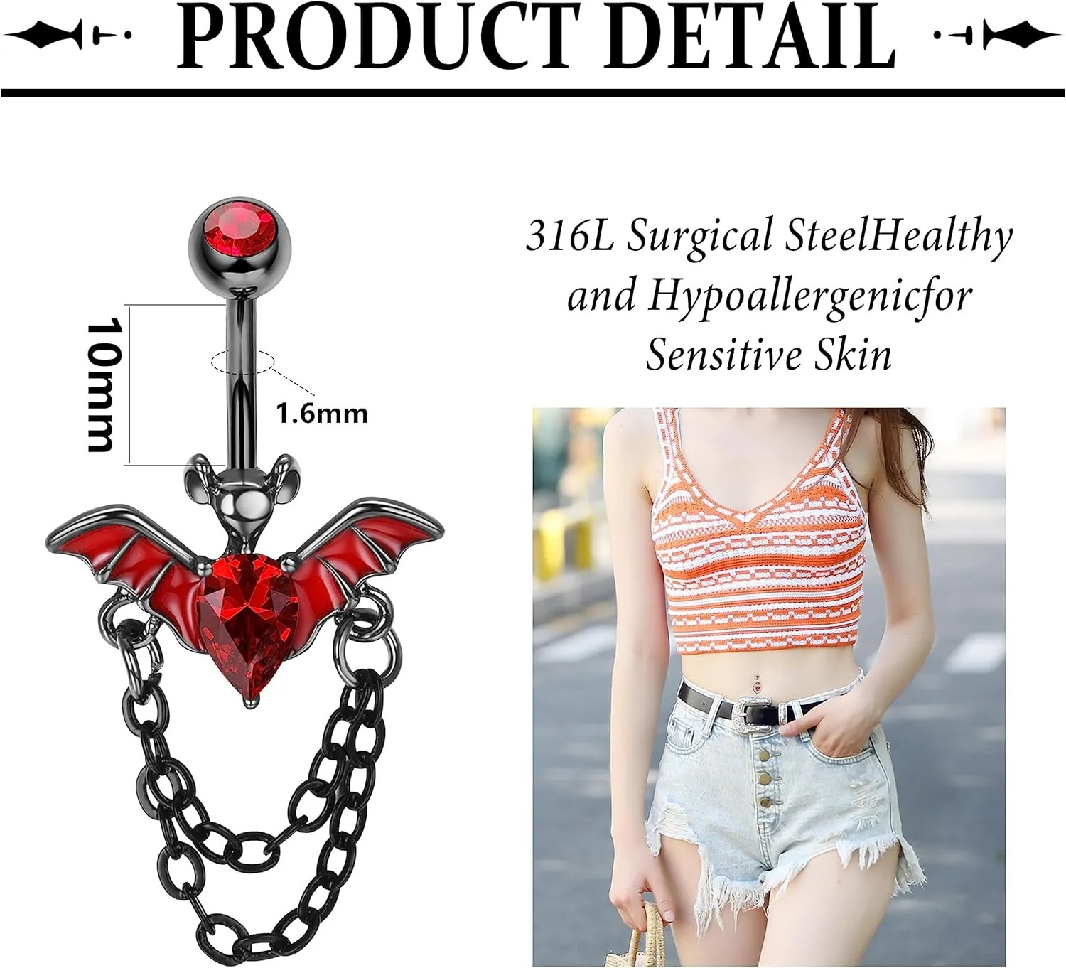 Drperfect 9PCS Belly Button Rings 316L Surgical Stainless Steel Belly Piercing 14G Cute Pink CZ Dangle Belly Rings Curved Navel Rings Barbell Body Piercing Jewelry for Women