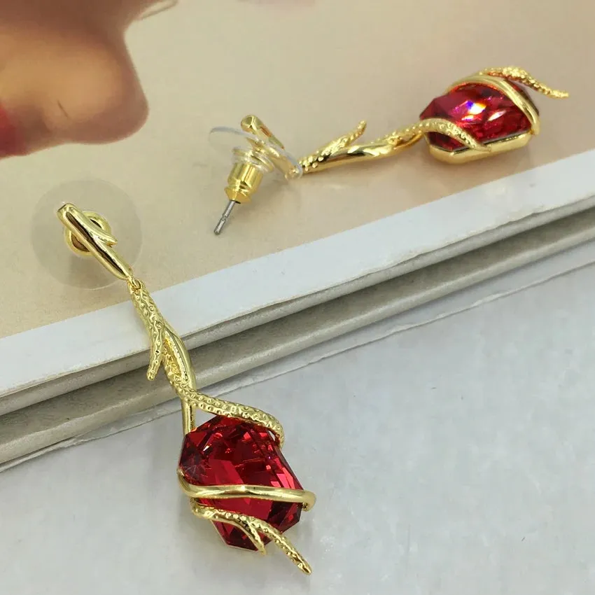 Dubai Jewelry Sets Beautitul Rhinestone Necklace with Earrings for Women