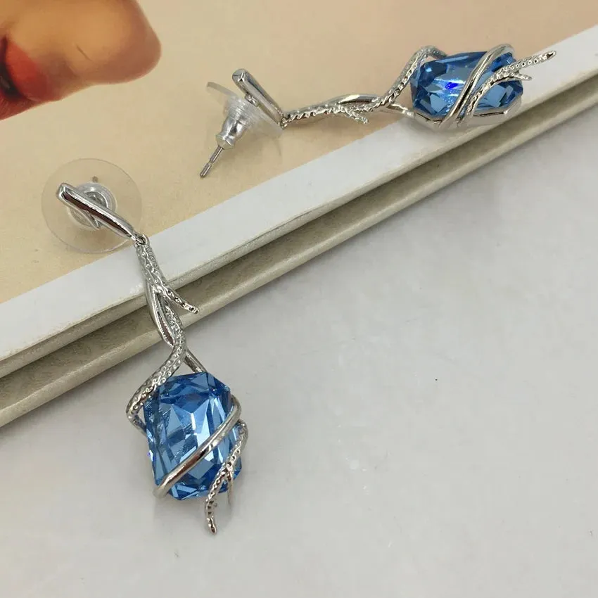 Dubai Jewelry Sets Beautitul Rhinestone Necklace with Earrings for Women