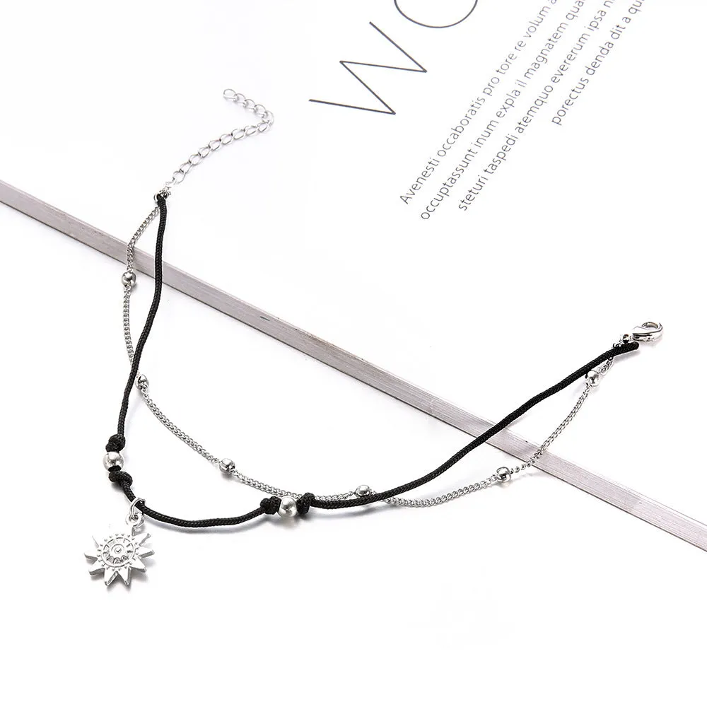 Elephant sun multilayer anklet