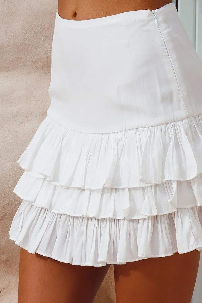 Elevated Angels Mini Skirt White