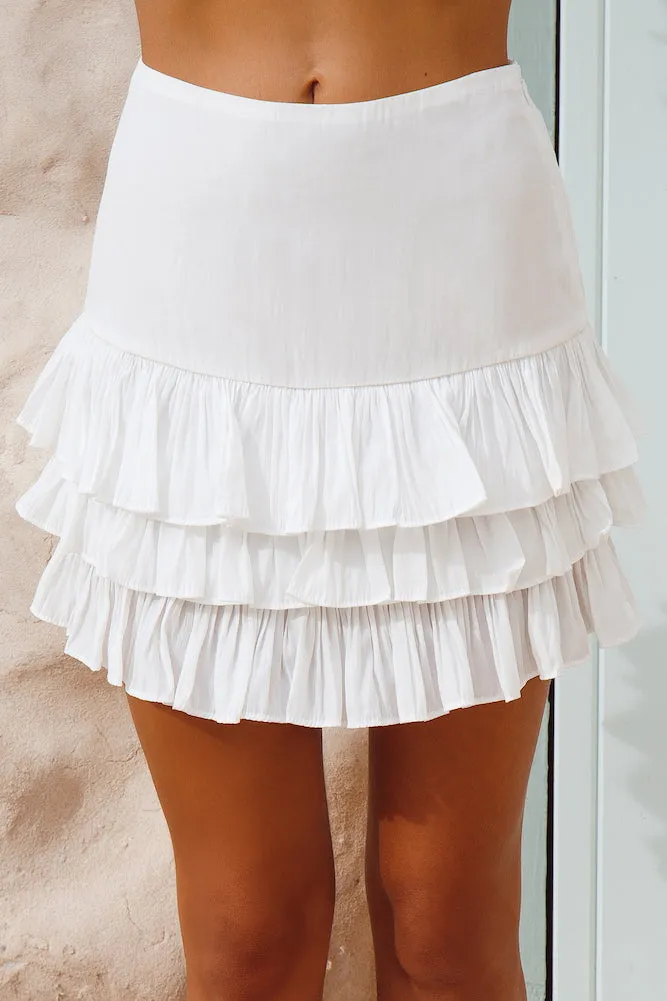Elevated Angels Mini Skirt White