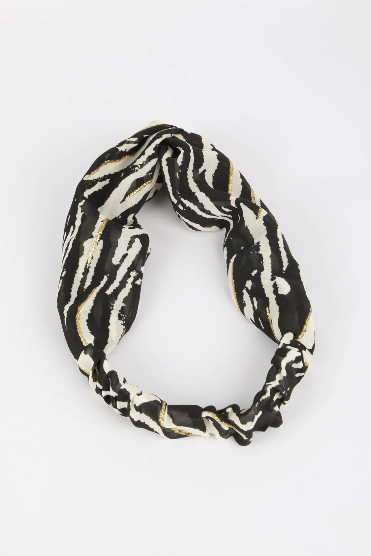 Ellen Fabric Headband Black Print