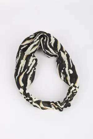 Ellen Fabric Headband Black Print