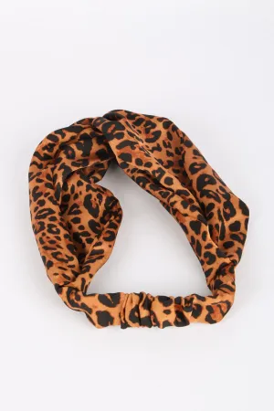 Ellen Fabric Headband Camel Animal Print