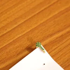 Emerald Gold Look Piercing Nose Ring