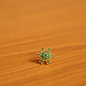 Emerald Look Star Pattern Piercing Nose Ring