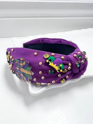 Emersyn - Mardi Gras Rhinestone Headband (Purple)